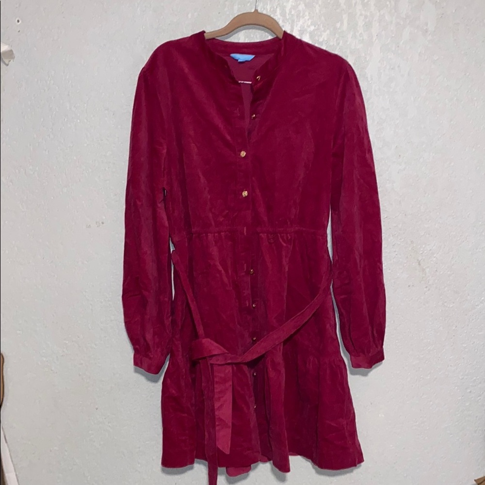 Draper James rsvp pink corduroy shirt dress